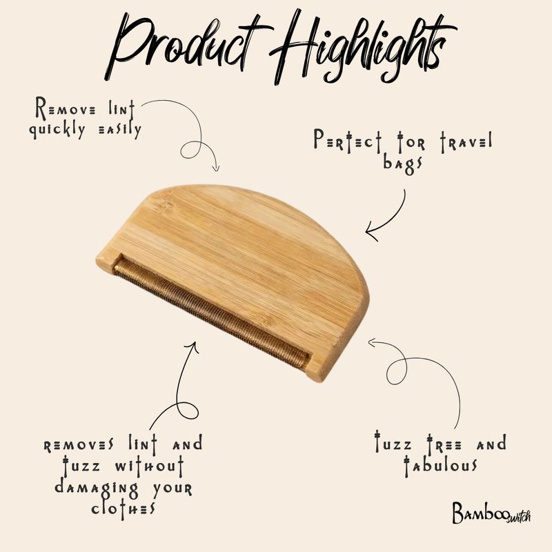Bamboo Switch Travel Lint Remover