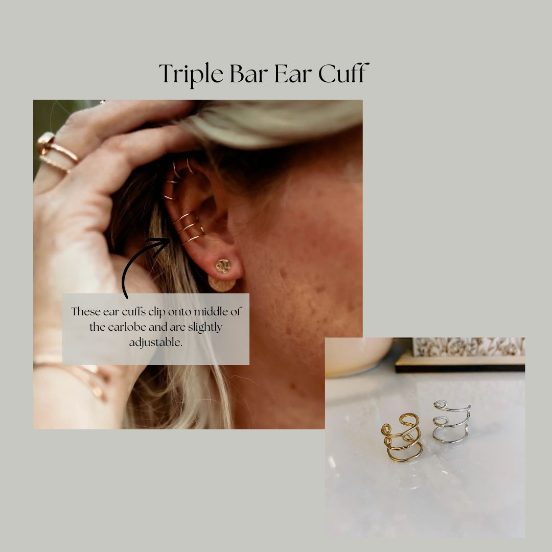Derive Jewelry Triple Bar Ear Cuff