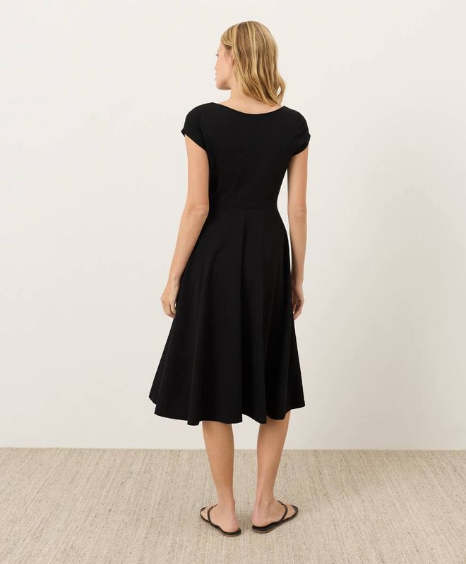 Pact Women's Fit &amp; Flare Ballet Neck Dress