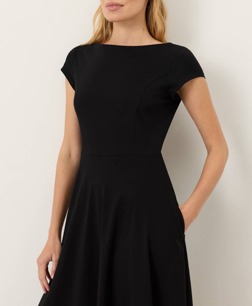 Pact Women's Fit &amp; Flare Ballet Neck Dress