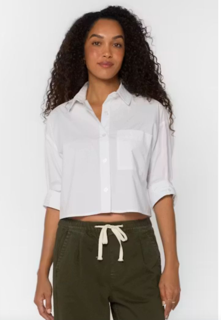 Velvet Heart Kailey Cropped L/S Button Down