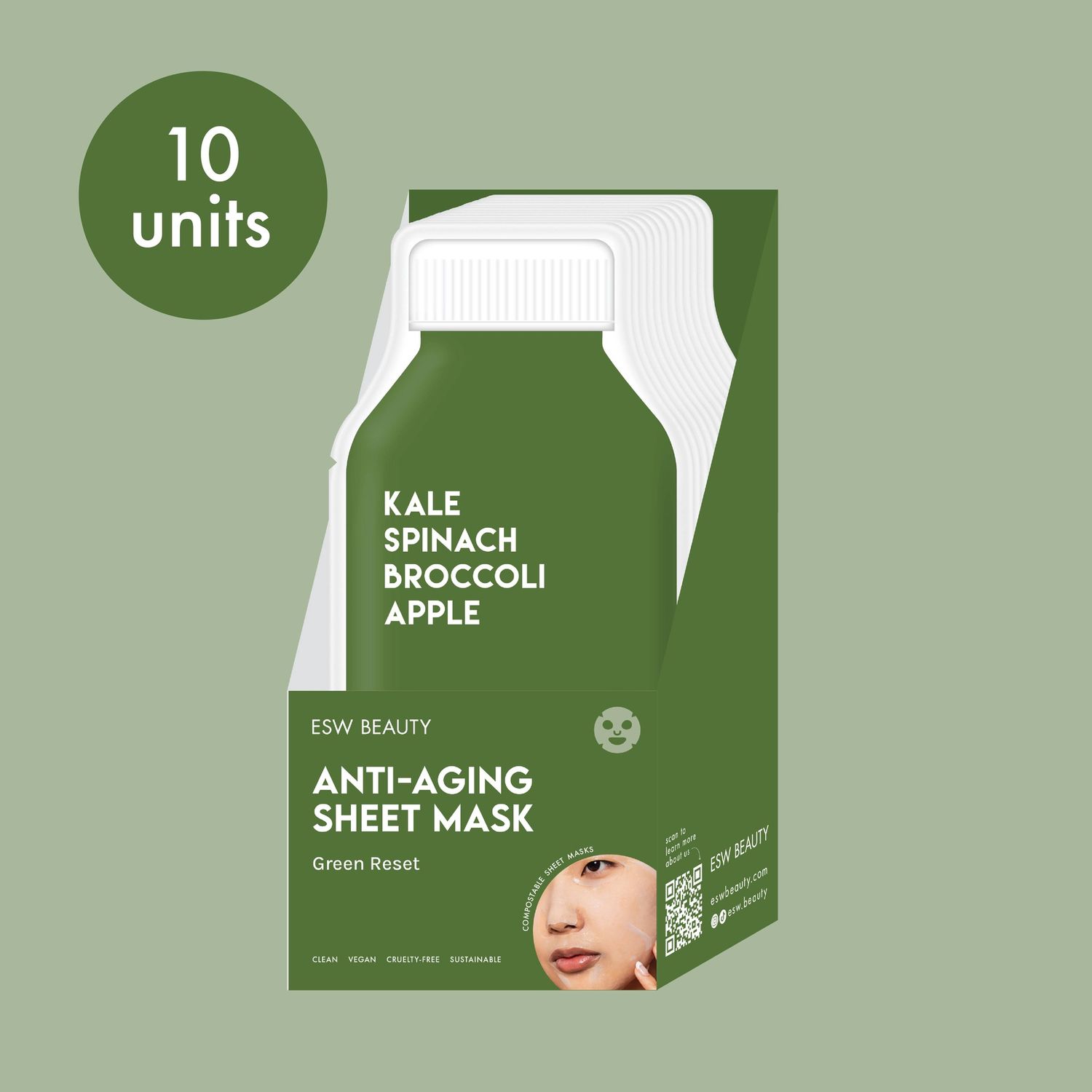 Green Reset Anti-Aging Single Use Mask, Size: Single