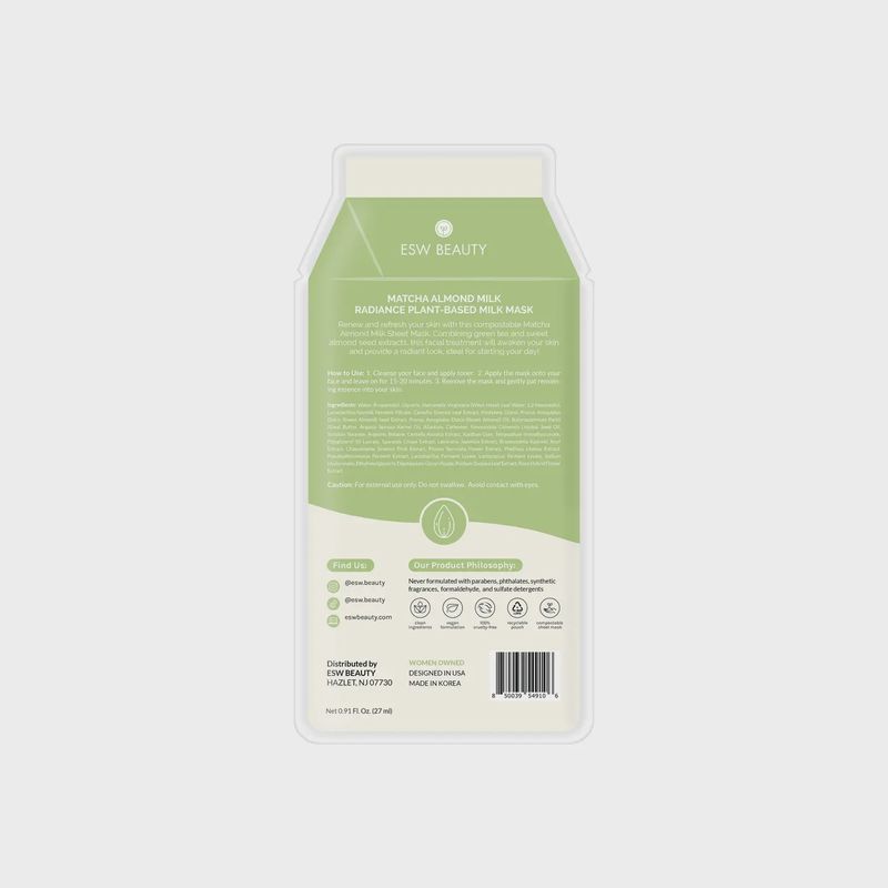 Matcha Almond Milk Radiance Single Use Mask