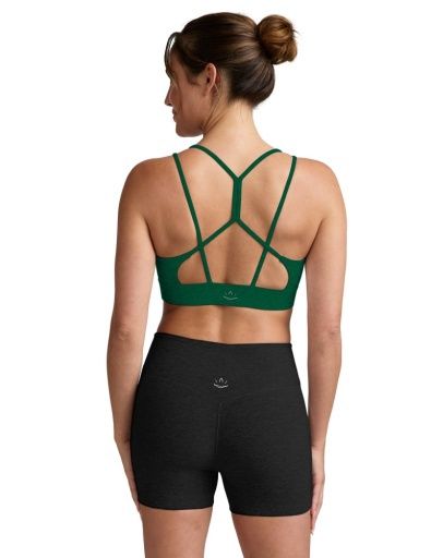 Beyond Yoga Spacedye Back to it Strappy Legacy Bra, Colour: legacy pine heather, Size: XS
