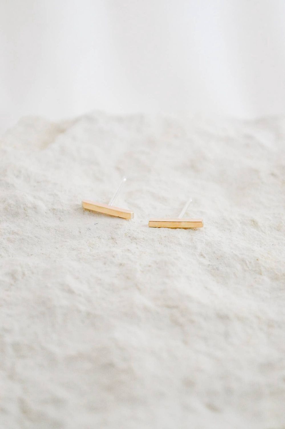Heritage and Bloom Rectangle Bar Stud Earrings