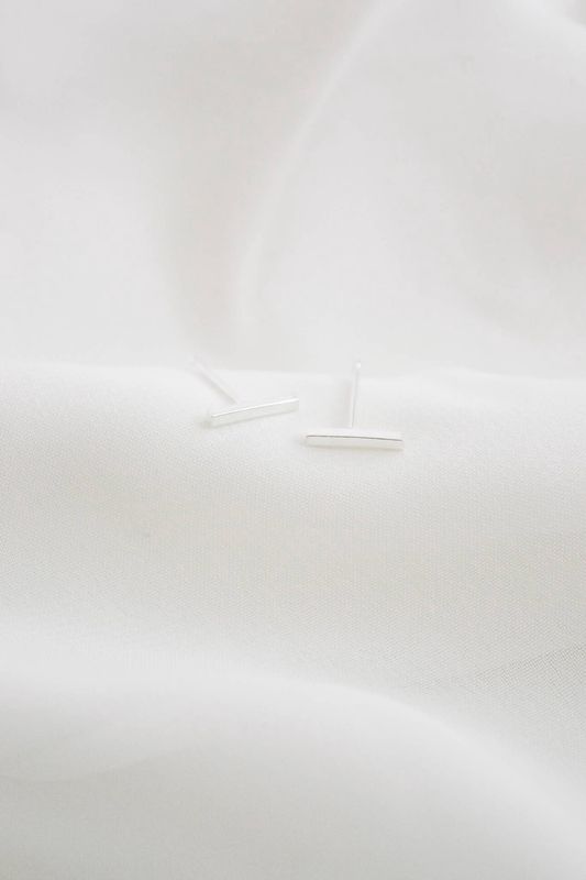 Heritage and Bloom Rectangle Bar Stud Earrings