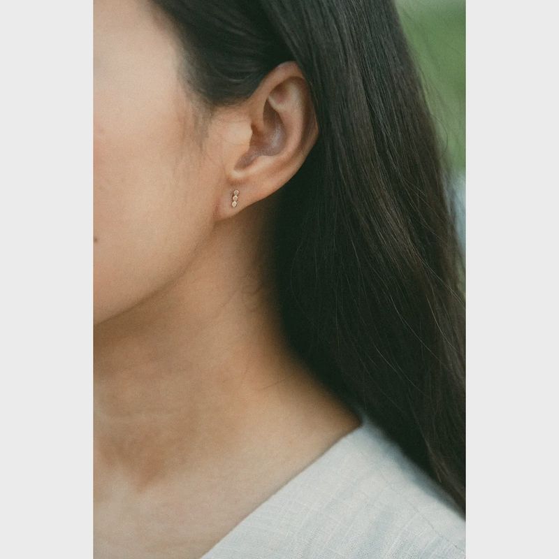 Heritage &amp; Bloom Dotted Bar Stud Earrings