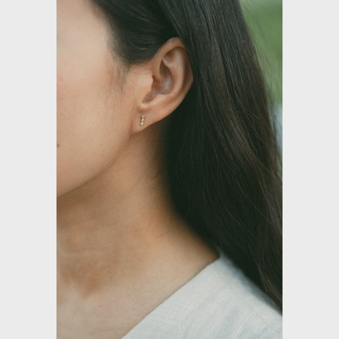 Heritage &amp; Bloom Dotted Bar Stud Earrings