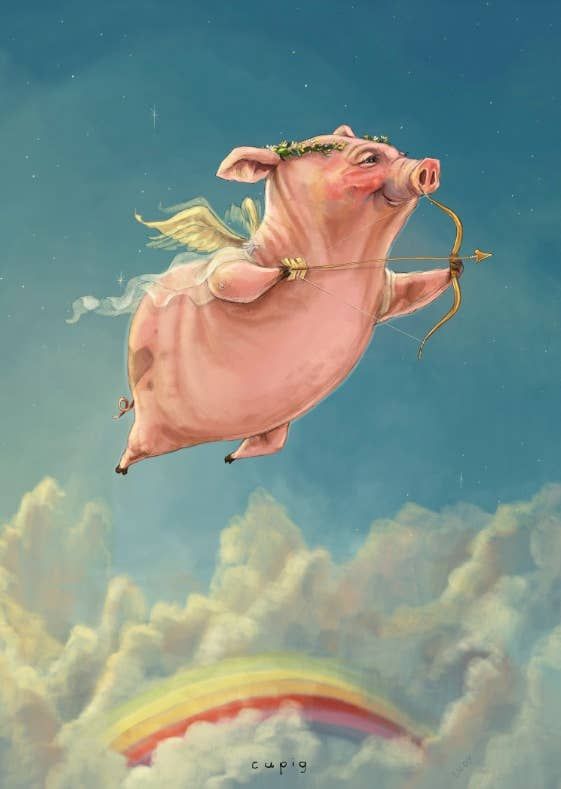 Mark Ludy Art Books &amp; Games Cupig Greeting Card