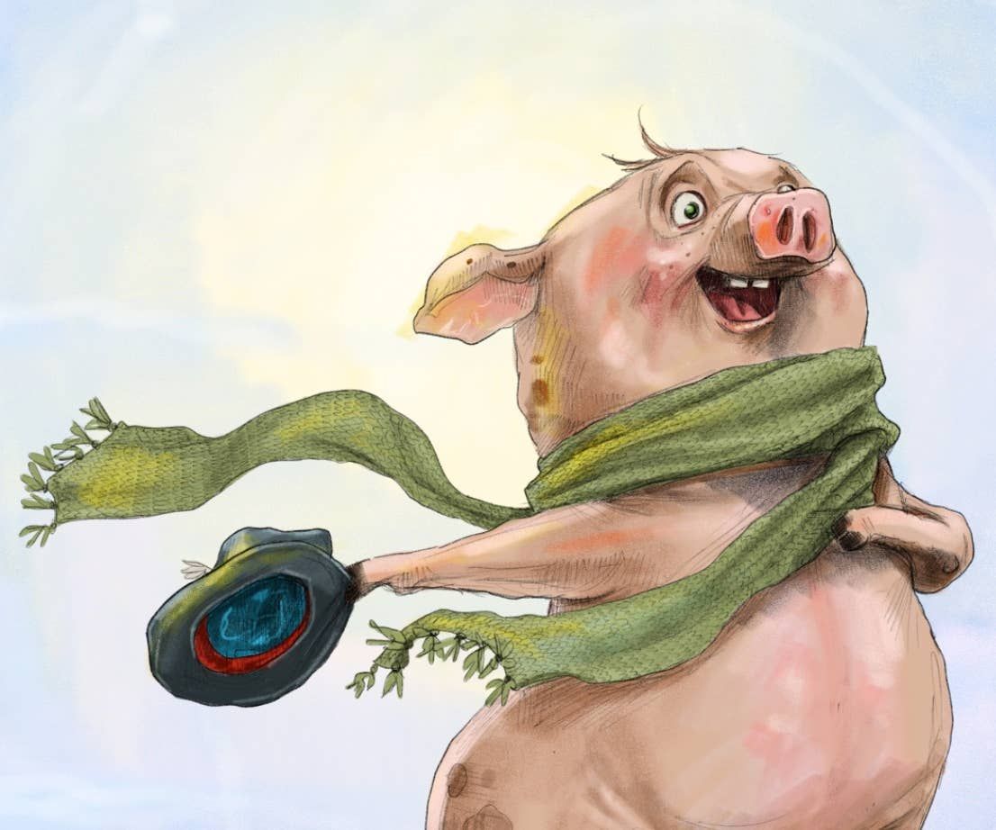 Mark Ludy Art Books &amp; Games When Pigs Fly Greeting Card
