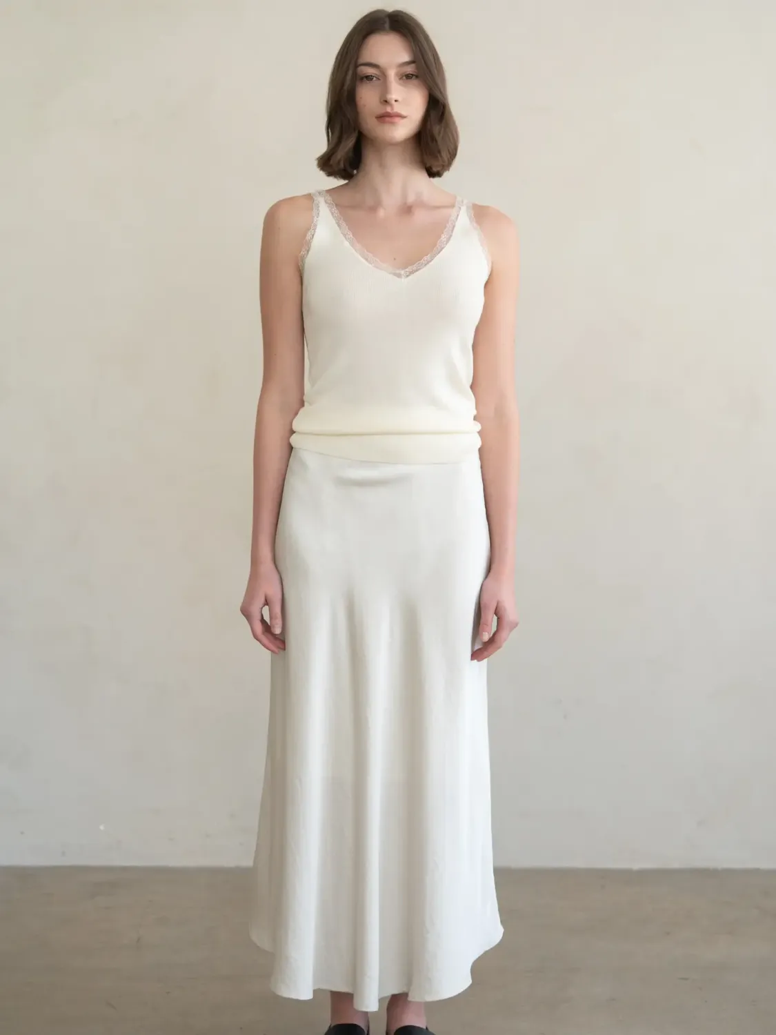 Elle Grey Silky Maxi Skirt