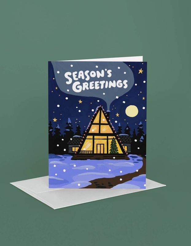 Winter Holiday Greeting Card | A-Frame Greetings
