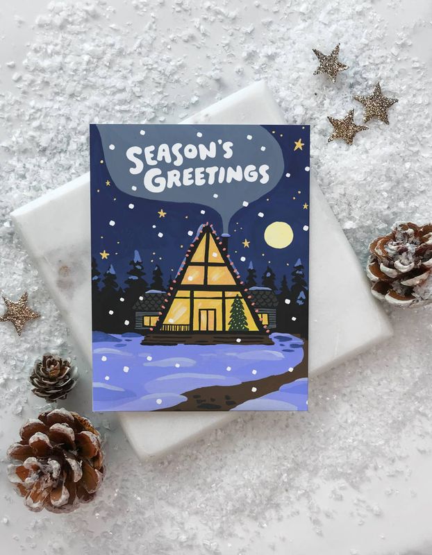 Winter Holiday Greeting Card | A-Frame Greetings