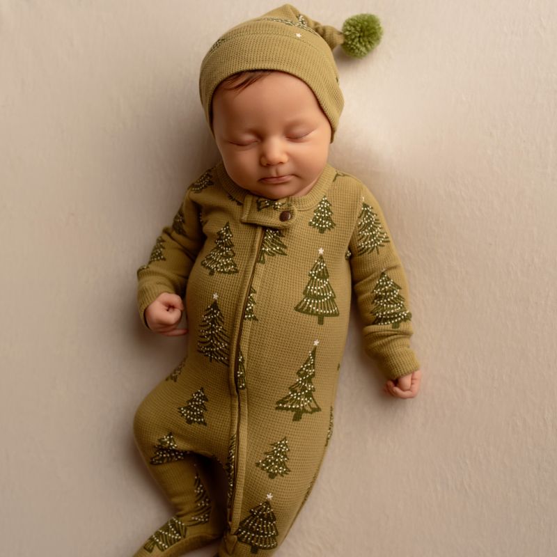 L'ovedbaby Holiday Thermal 2-Way Zipper Footie &amp; Cap Set