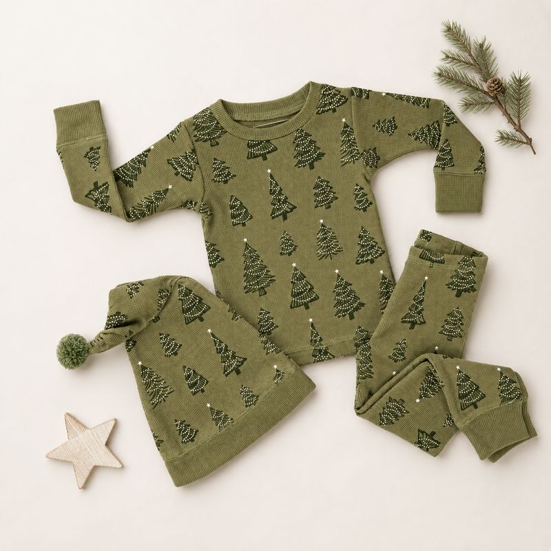 L'ovedbaby Holiday Thermal Long-Sleeve PJ &amp; Cap Set