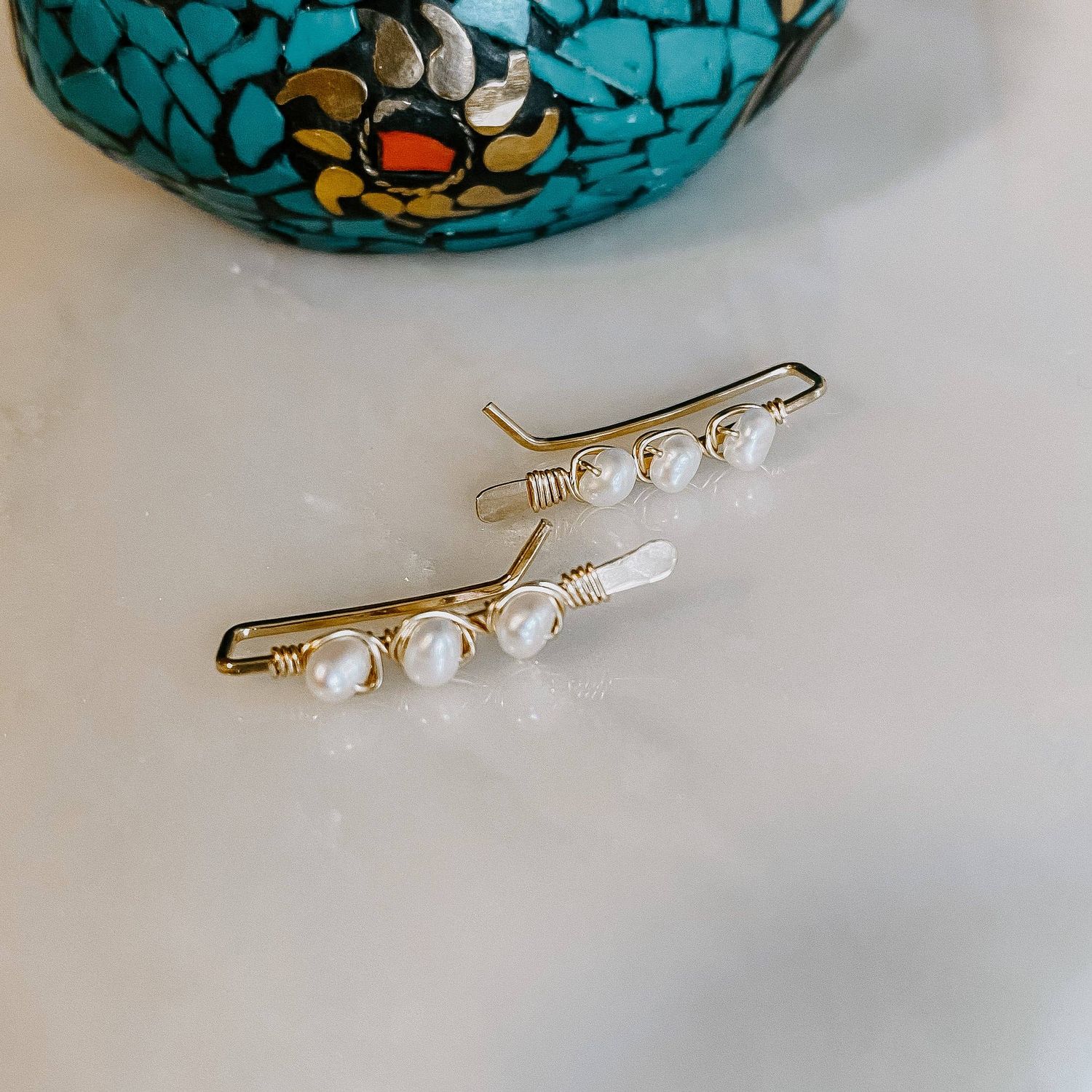 Derive Jewelry Pearl Ear Climbers