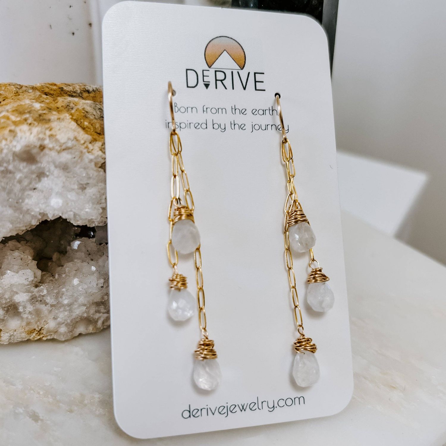 Derive Jewelry Moonstone Cascade Earrings