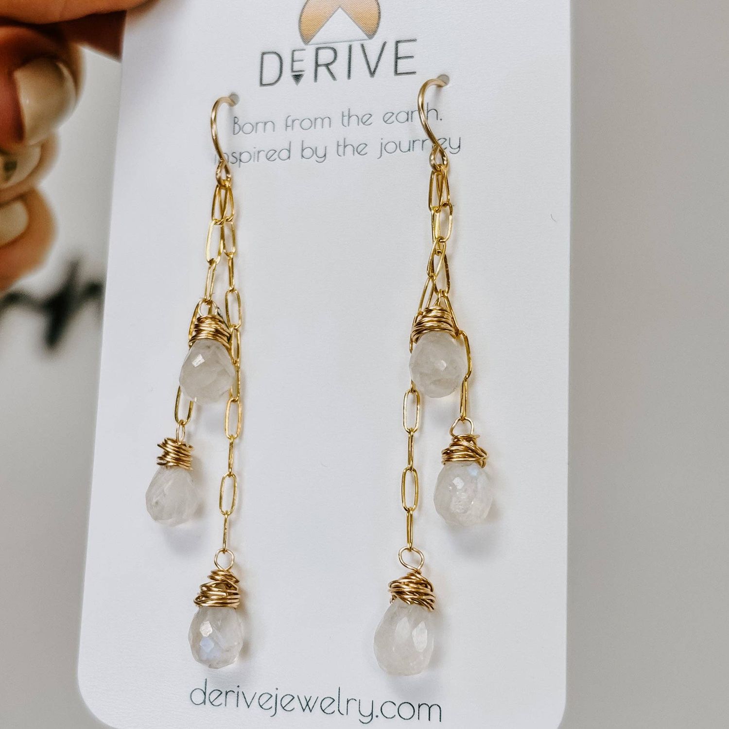 Derive Jewelry Moonstone Cascade Earrings