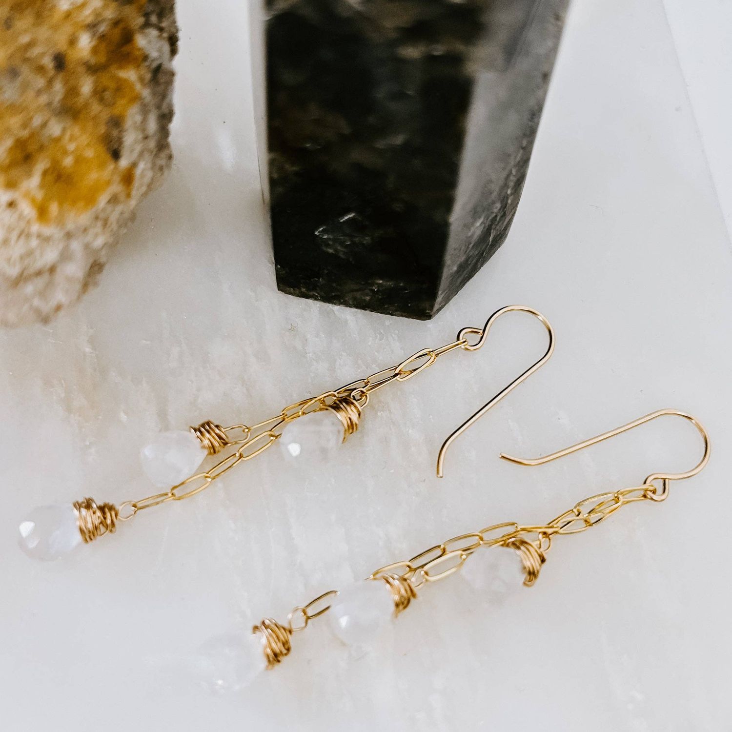 Derive Jewelry Moonstone Cascade Earrings