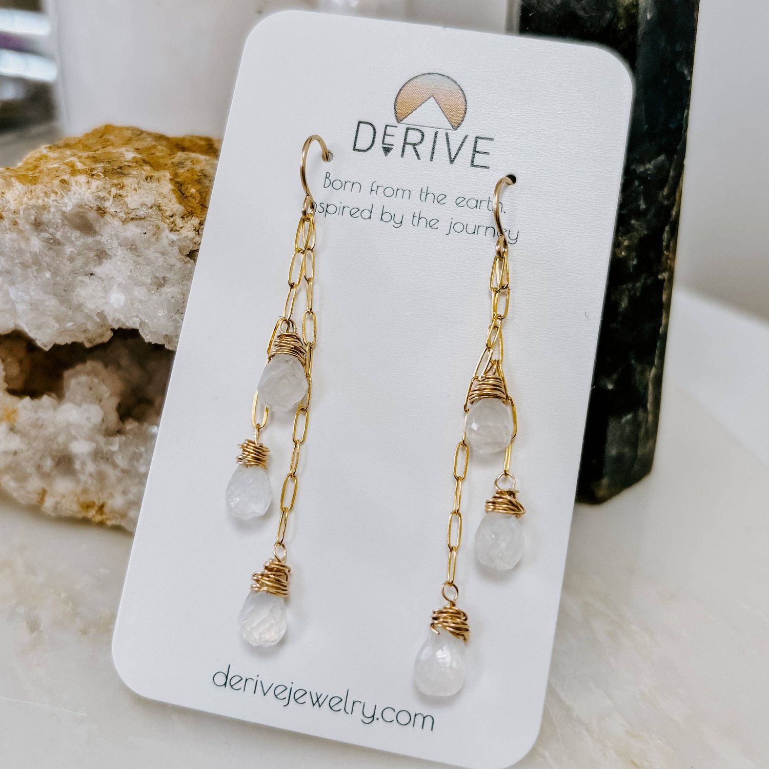 Derive Jewelry Moonstone Cascade Earrings
