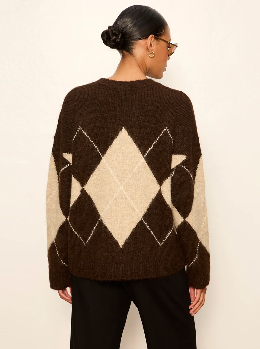 Sanctuary Argyle Crew Sweater