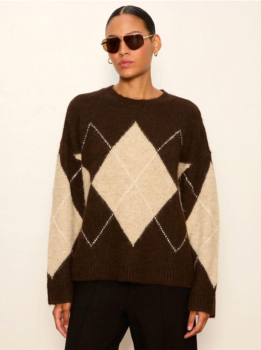 Sanctuary Argyle Crew Sweater