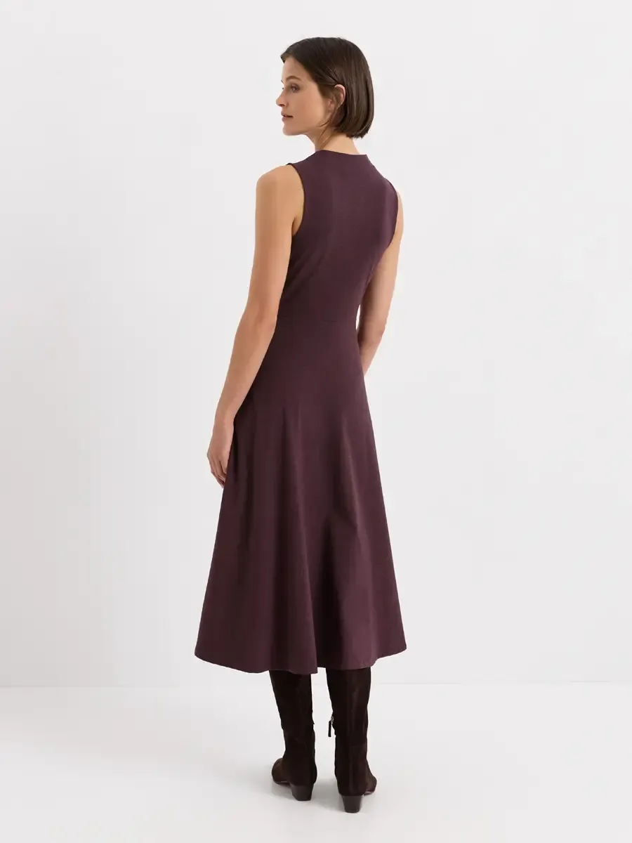 PACT Fit &amp; Flare Cowl Neck Dress