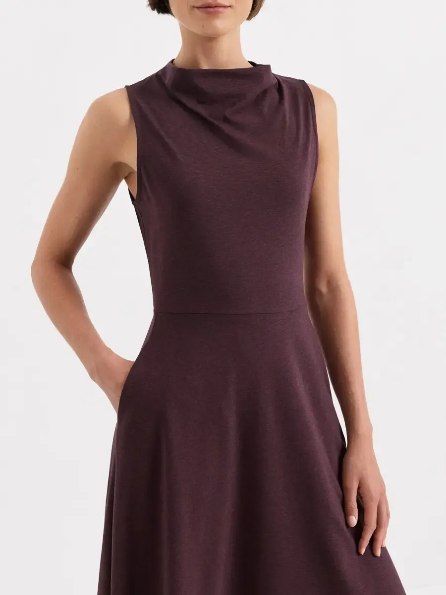 PACT Fit &amp; Flare Cowl Neck Dress
