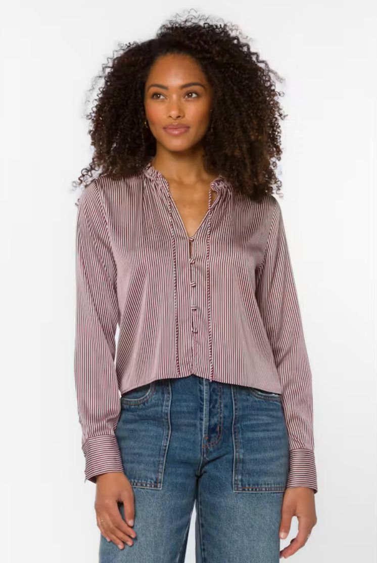 Velvet Heart Heart Stassi Long Sleeve Satin Top