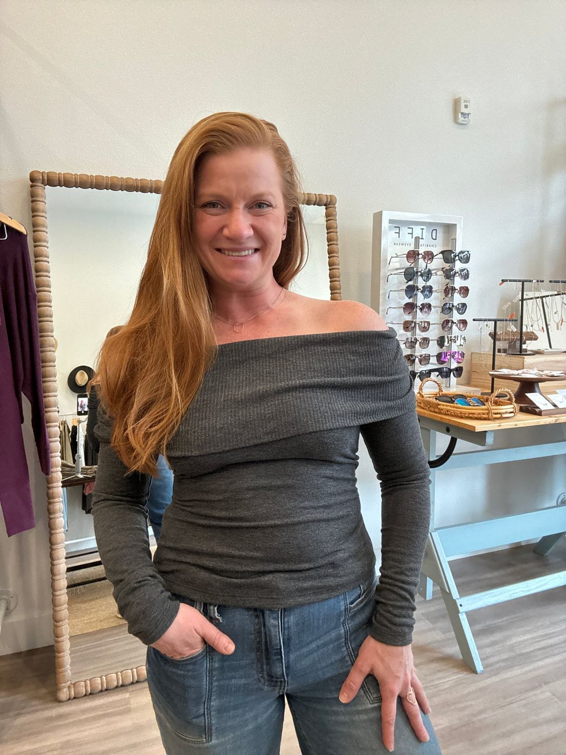 Michael Stars Anastasia Off Shoulder Fold Over Top