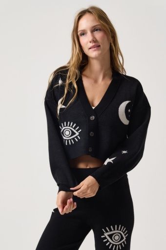 Spiritual Gangster Cosmic Vibes Parker Cardigan, Colour: Cosmic Energy, Size: XS