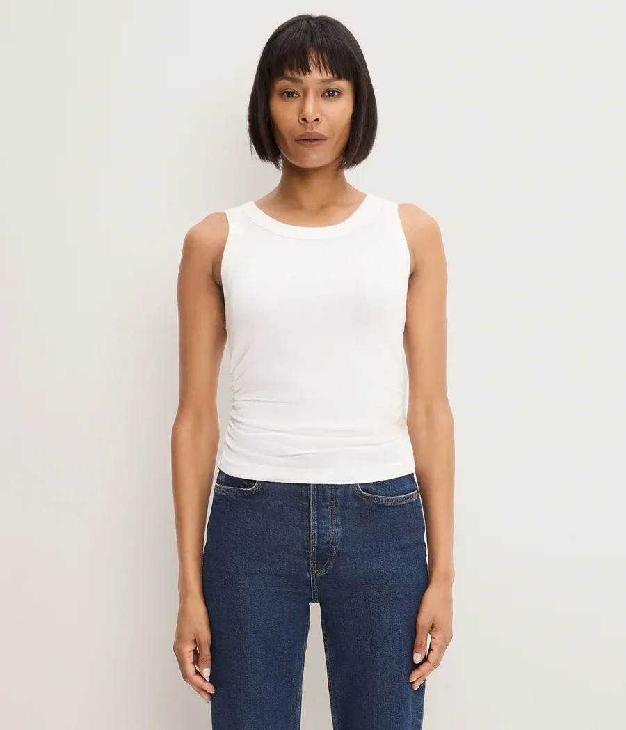 Michael Stars Ella Crop Tank, Colour: Chalk, Size: S