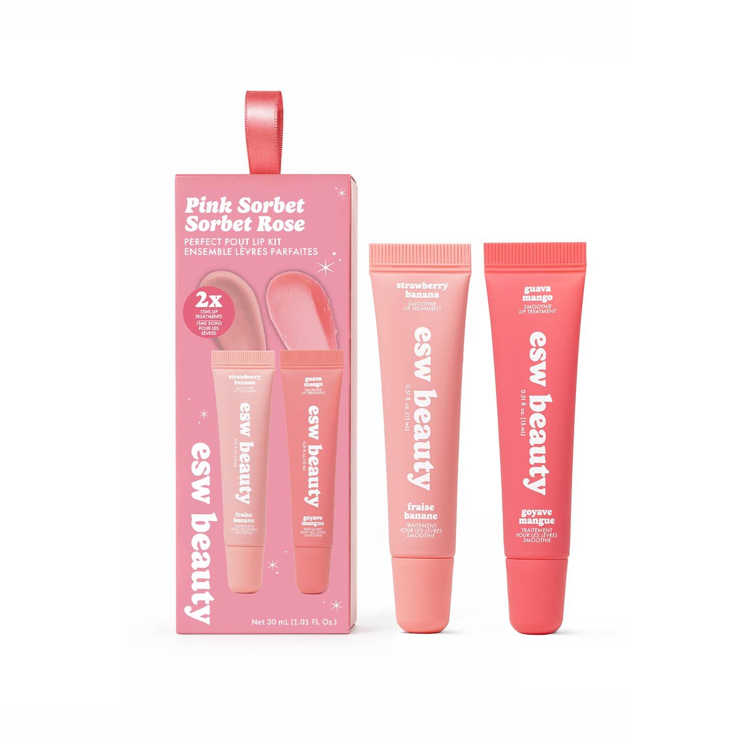 ESW Beauty Pink Sorbet Perfect Pout Lip Kit (2x Lip Treatments)