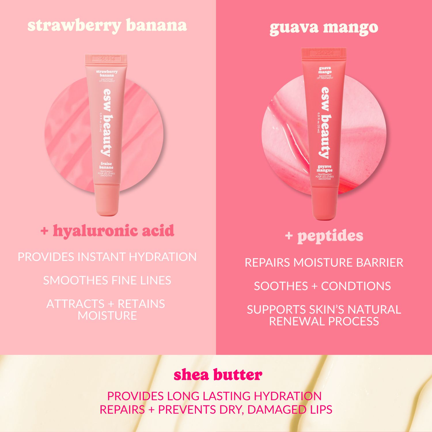 ESW Beauty Pink Sorbet Perfect Pout Lip Kit (2x Lip Treatments)