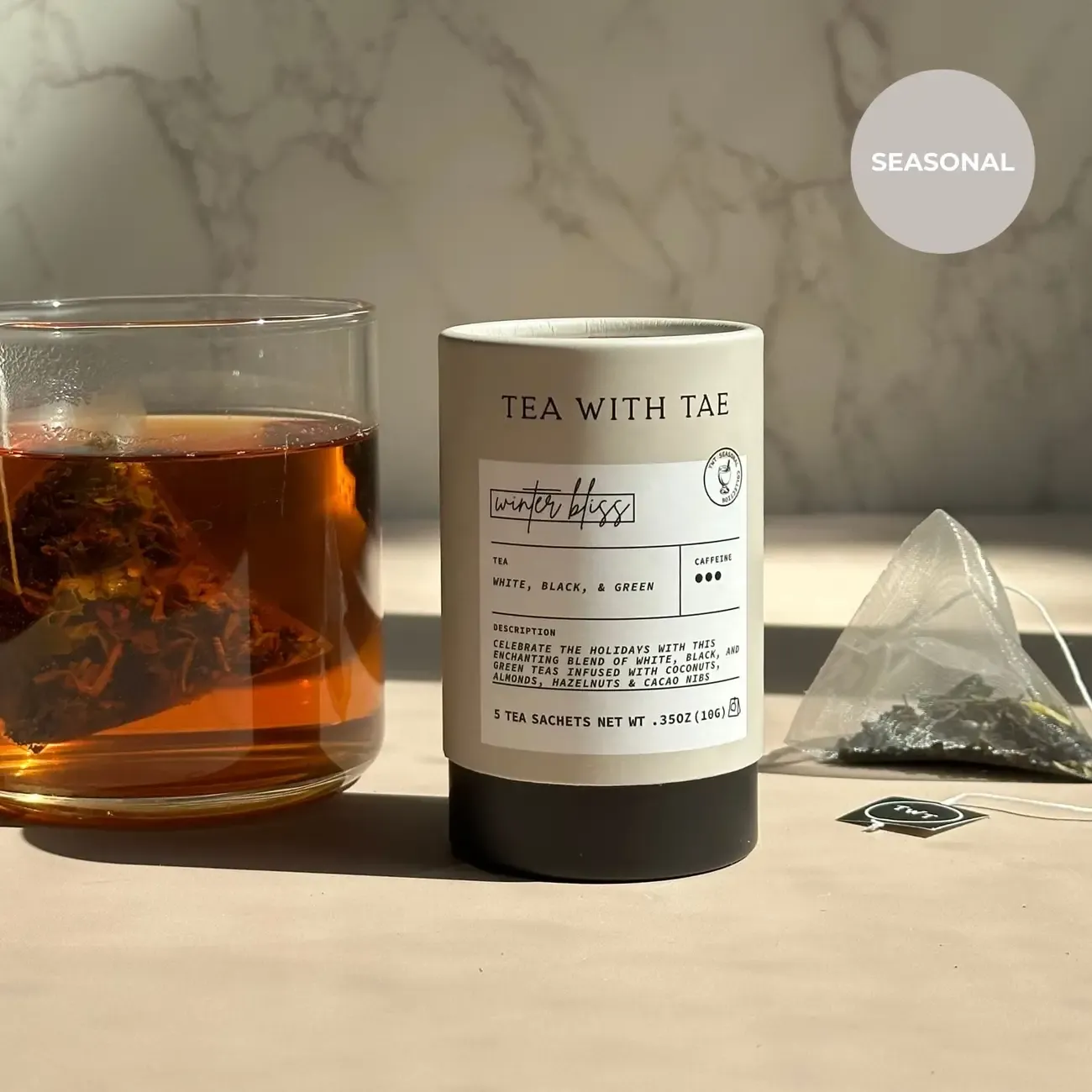 Tea with Tae Holiday Tea Flight Gift Box (4 Mini Tea Tubes)