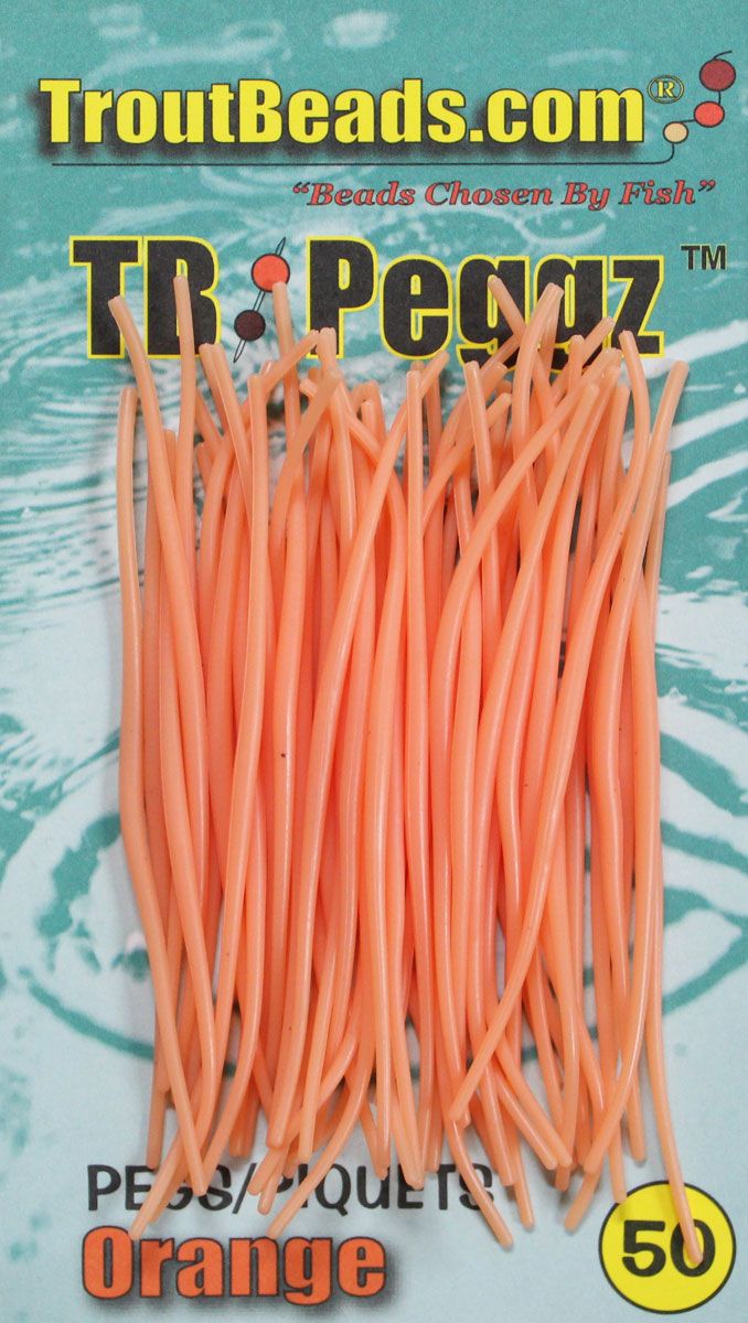 TROUTBEADS PEGGZ 50/PKG, ORANGE