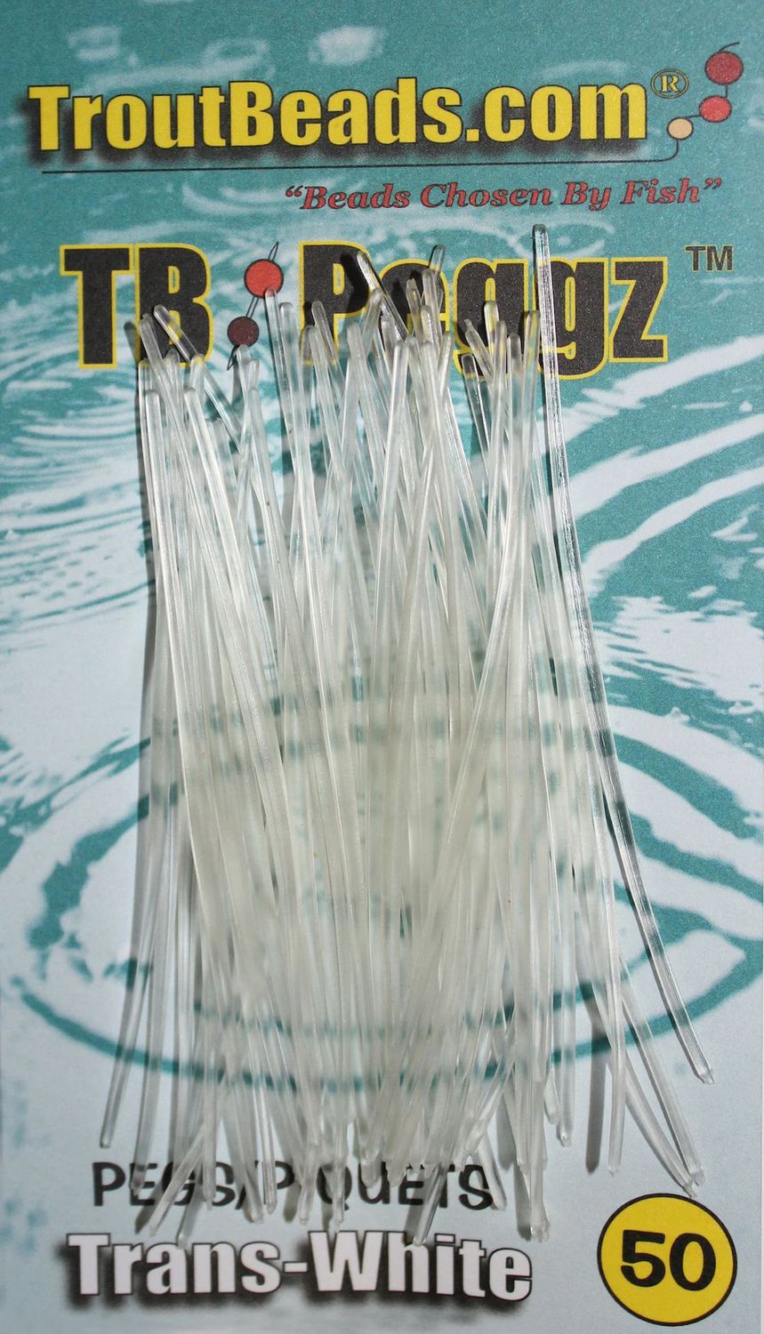 TROUTBEADS PEGGZ 50/PKG, TRANS.
