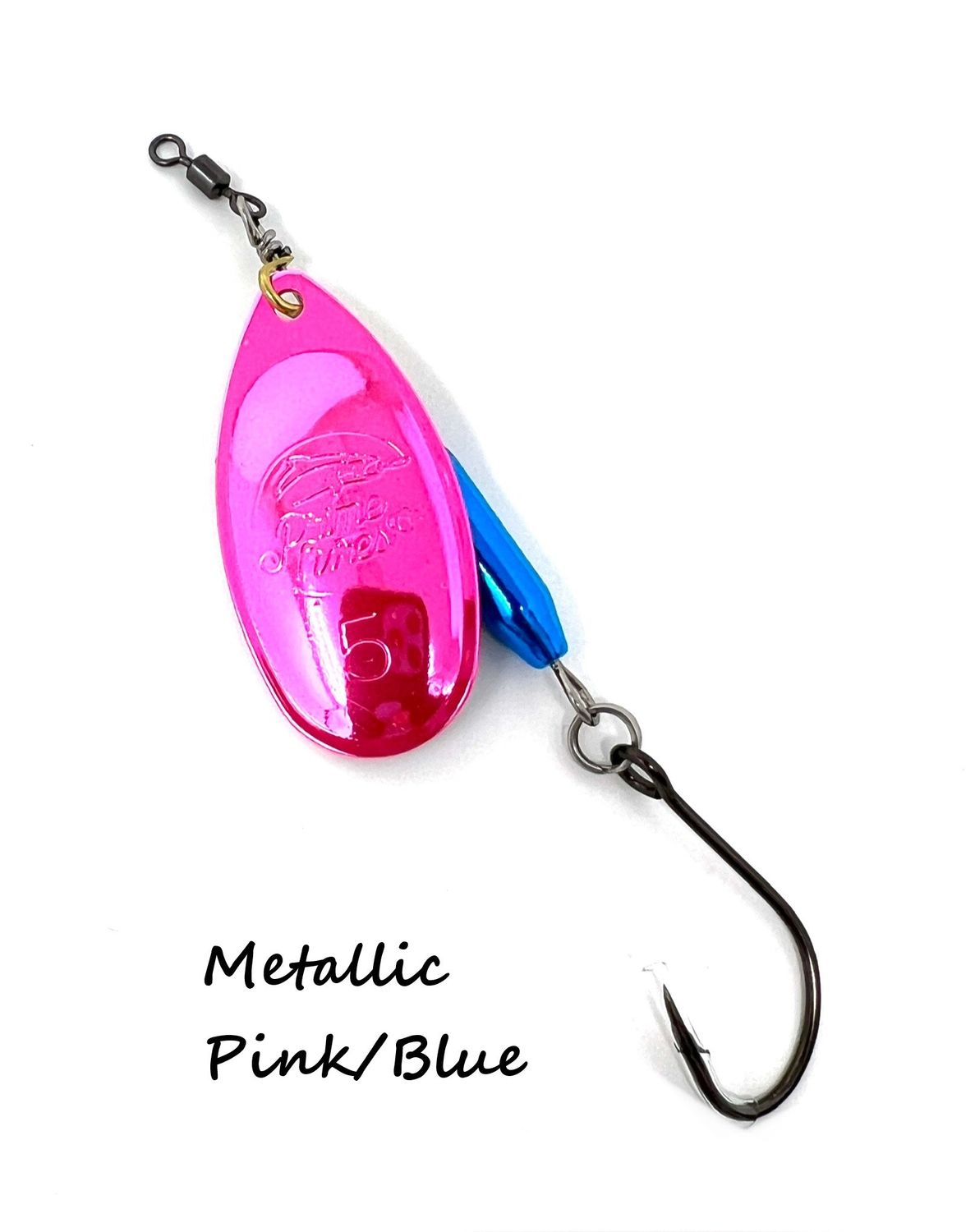 (215) PRIME CLEAN UP CREW WEIGHTED SPINNER #4 METALLIC PINK/BLUE