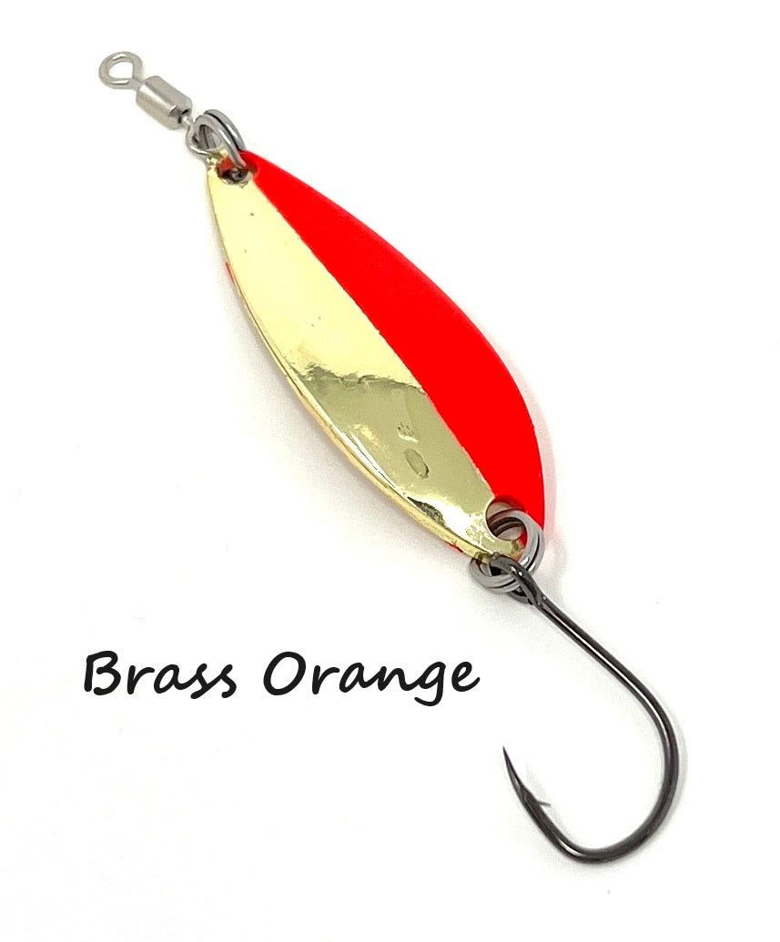 (135) PRIME TRINITY SPOON 1/5 OZ ORANGE/BRASS 50/50