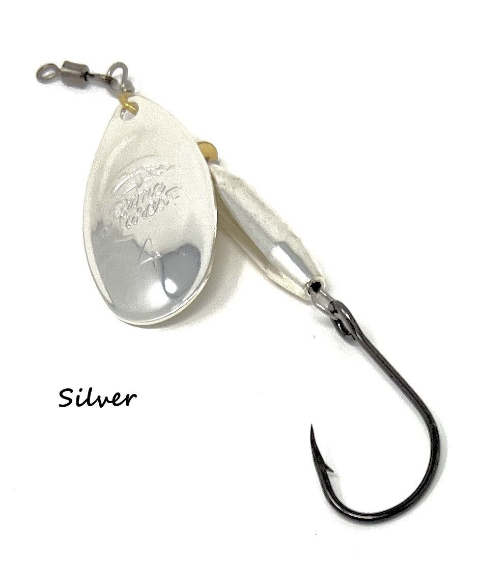 (93) PRIME CLEAN UP CREW WEIGHTED SPINNER #4 SILVER/SILVER (191)