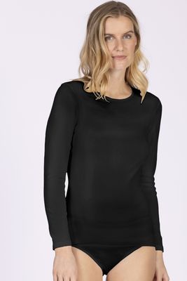 Nina von C t-shirt met lange mouwen fine cotton zwart 