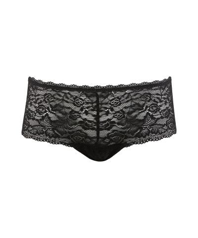 Aubade Slipje shorty rosessence zwart Kanten hipster