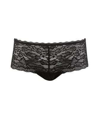 Aubade Slipje shorty rosessence zwart Kanten hipster