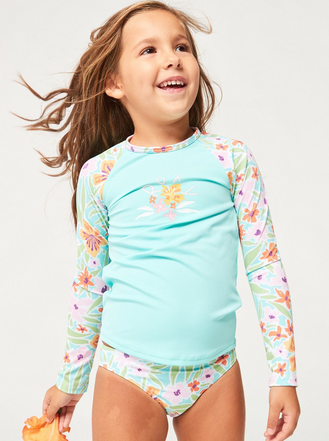 Girls 2-7 Hawaiian Spirit Long Sleeve UPF 50 Rash Vest