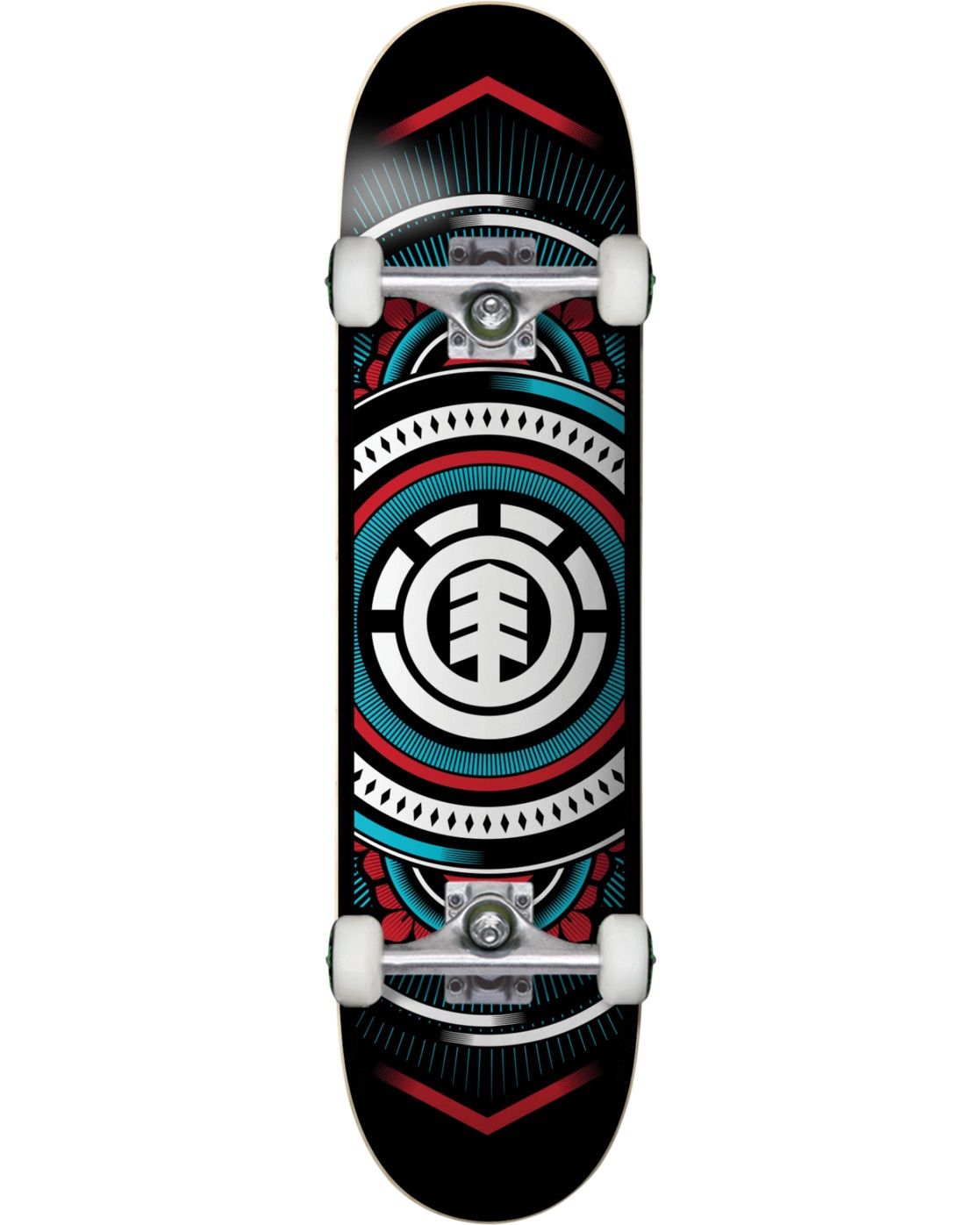 Hatched Red Blue Complete Skateboard