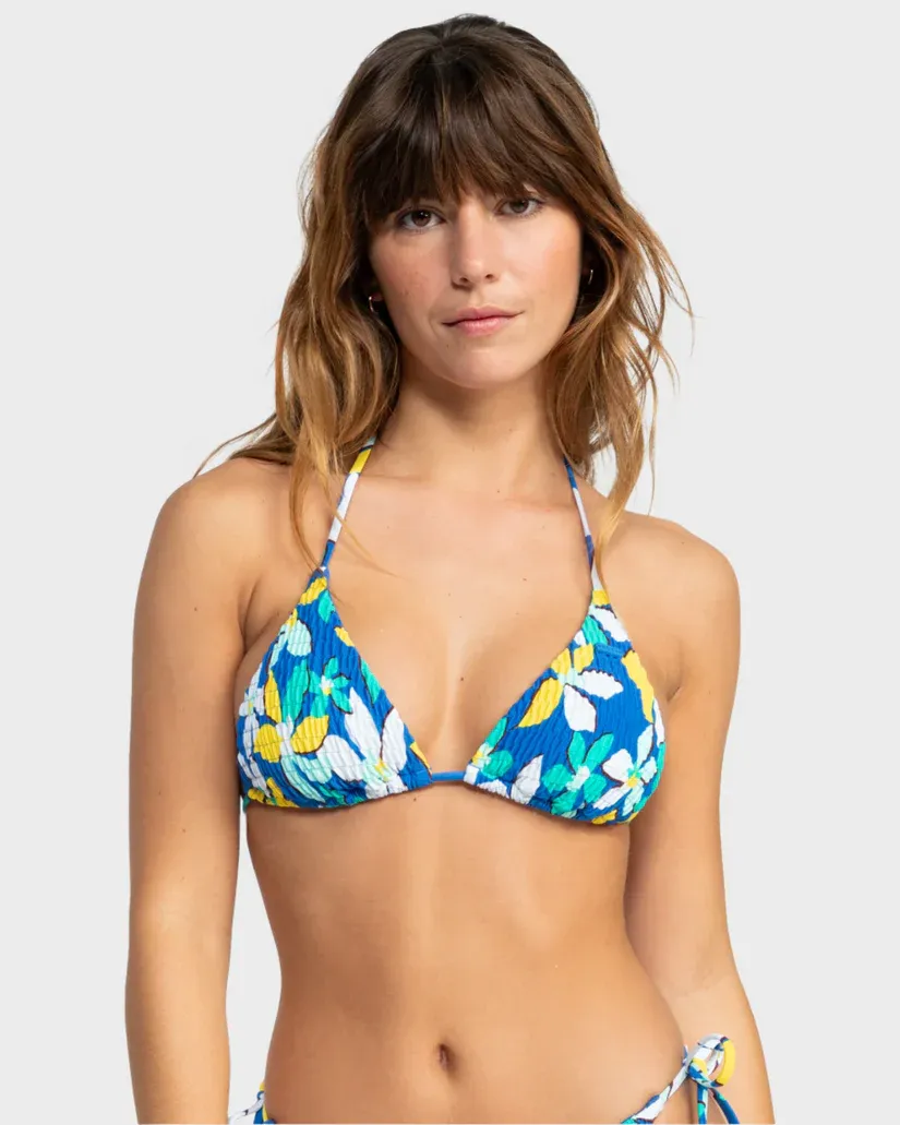 Womens Sunny Days Floral Tiki Tri Bikini Top