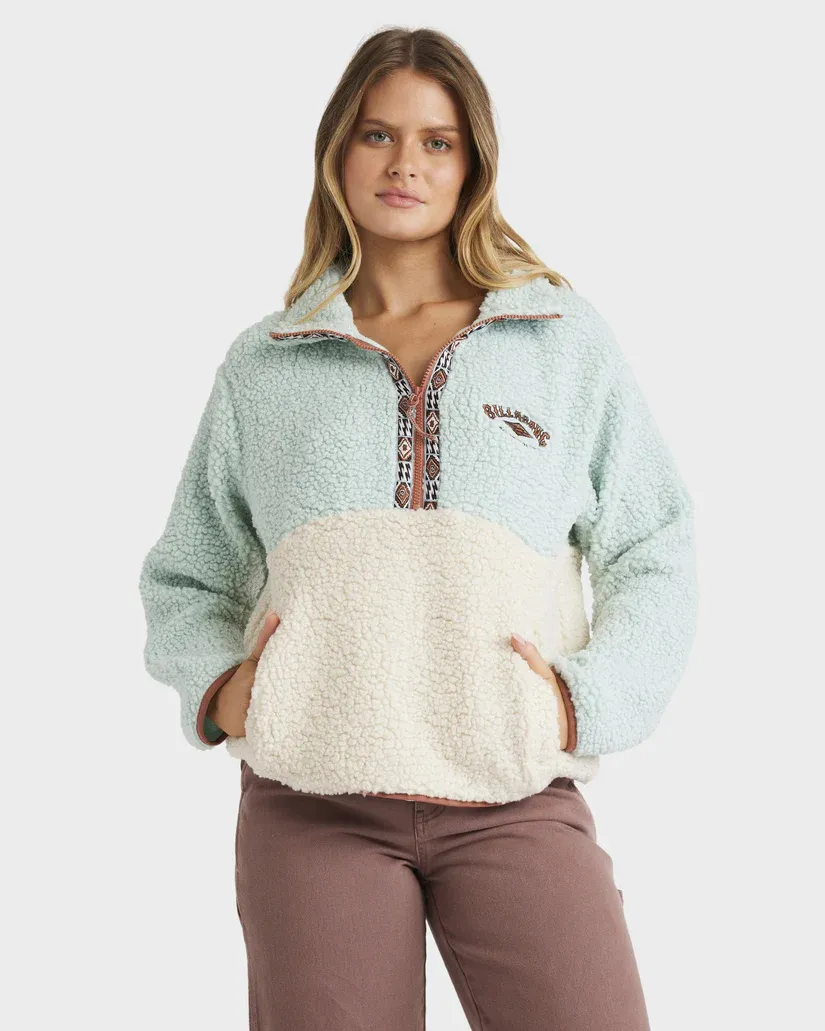 Womens Horizon Mock Neck Colorblock Pullover