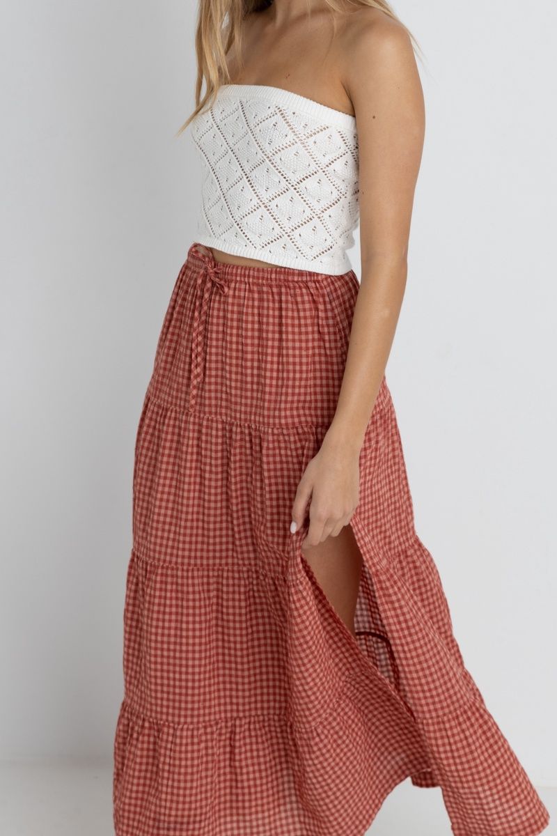 Lola Check Tiered Maxi Dress