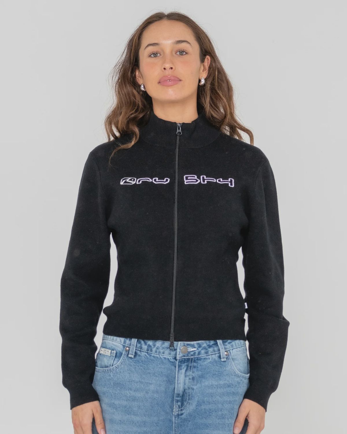 Sundial Zip Through Fitted Knit