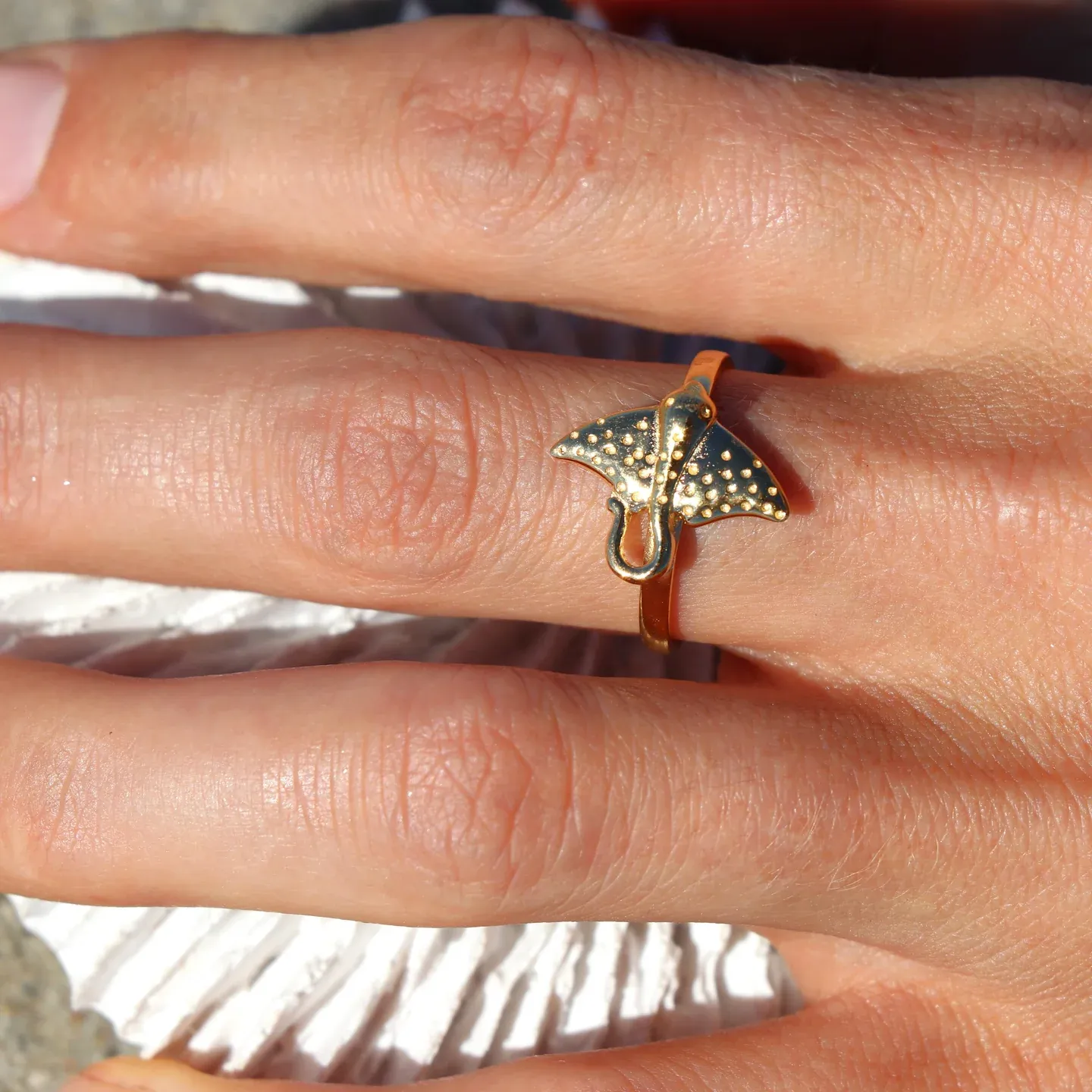 Stingray Ring, Color: Gold, Size: 6